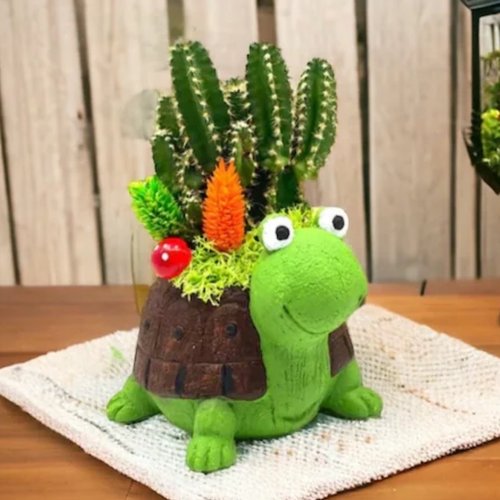 Moule silicone pot de fleur tortue 12cm pour résine plâtre cire savon béton polyester argile k942 20k550