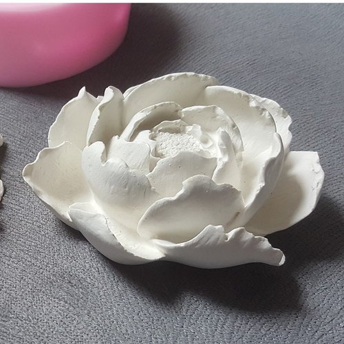 Moule silicone fleur rose pivoine 3d lotus 9cm pour résine plâtre argile porcelaine argile cire savon polyester ciment fimo k863 5k200