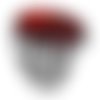 Bague chevalière homme 12g en argent massif 925 serti zircon rouge ovale à facette déco hache