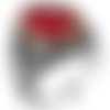 Bague chevalière homme 17g en argent massif 925 serti pierre zircon facette ovale rouge