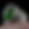 Bague chevalière homme femme 8g en argent massif 925 serti zircon vert facette