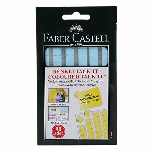 90 carré de pâtes pastilles adhésives bleu repositionnables multifix patafix pâte à fixer faber castell  b9