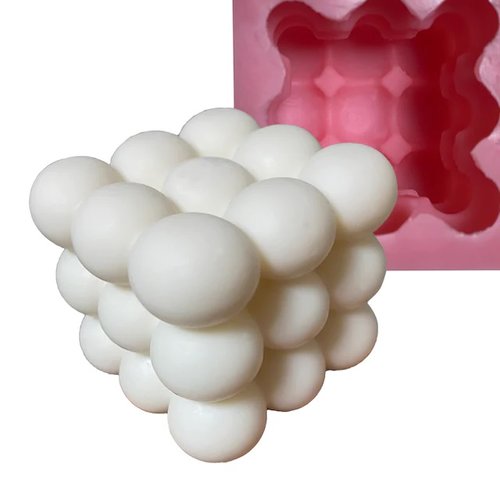 Moule silicone boules cubique pour bougie pâte polymère fimo plâtre porcelaine savon résine bougie argile k946