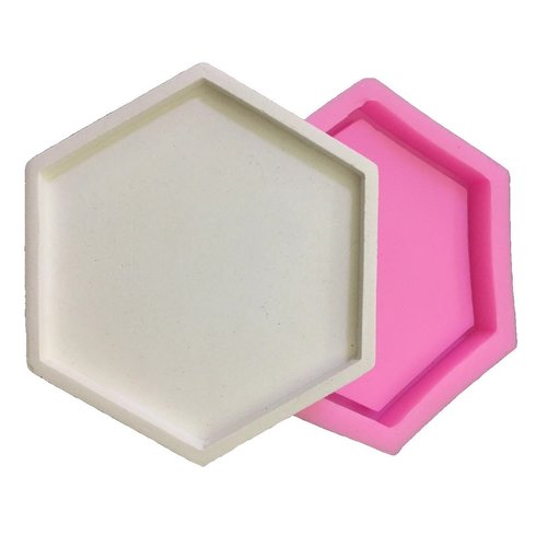 Moule silicone cadre plateau hexagone dessous de pot 9,7cm pour béton fimo plâtre wepam porcelaine cire savon résine argile k964 3e210