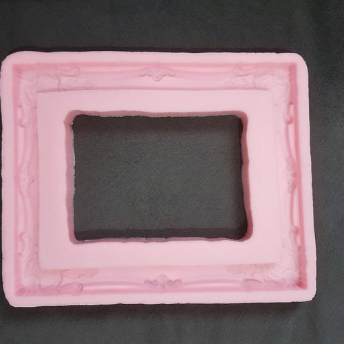 Moule Silicone pour Cadre Photo Miroir 9,5cm Fleurs Liane pour Plâtre Polyester