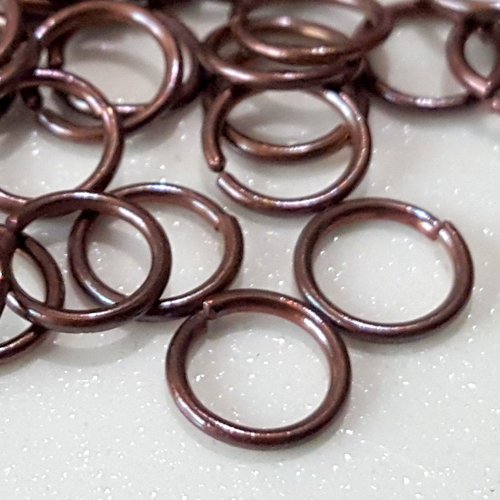 20 anneaux de jonction 10mm en métal couleur cuivré épaisseur 1,1mm a32 métal cuivre