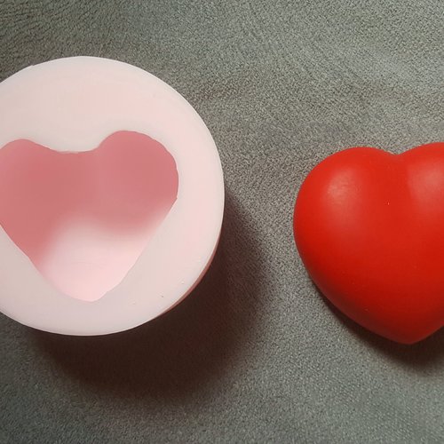 Moule silicone coeur 3d heart pour pâte polymère fimo plâtre wepam cire savon résine polyester ciment k1008 ça130
