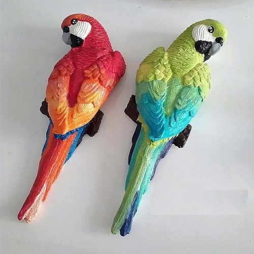 2 moules silicone perroquet perruche symétrique 28cm oiseau animal 3d pour plâtre résine cire savon argile béton wepam