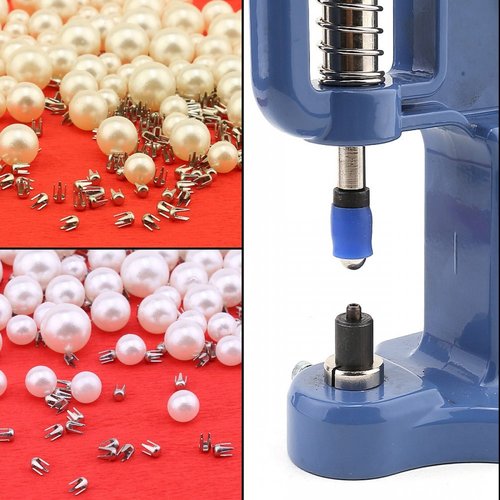 Outil, presse à main pour perles, livré en kit, presse machine à perles professionnel + 2000 perles 8mm blanc et crème (offerts)