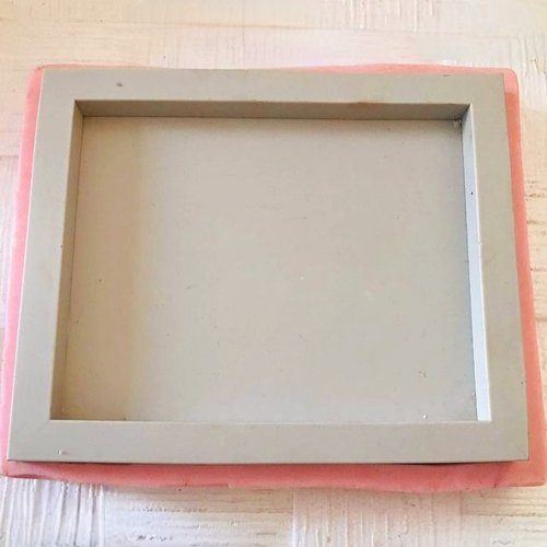Moule silicone cadre photo miroir 22cm rectangle pour pâte polymère fimo plâtre argile résine savon