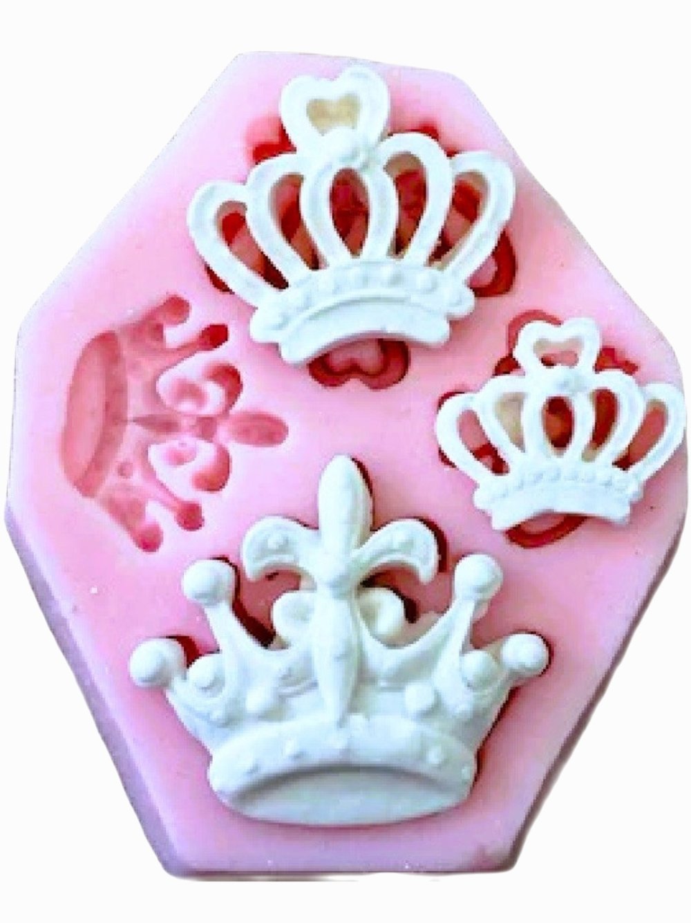 Moule silicone 4 couronnes roi reine prince princesse pour fimo plâtre  savon cire bougie argile polyester k1135 - Un grand marché
