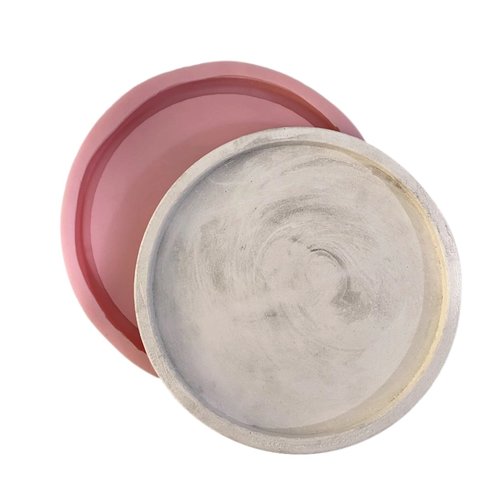 Moule silicone plateau rond 18cm dessous de pot pour plâtre béton résine savon cire polyester k1368