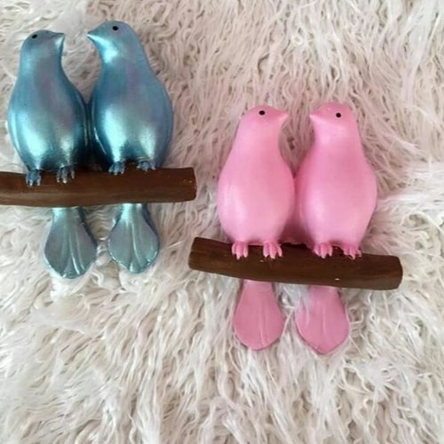 Moule silicone 2 oiseaux 3d sur une branche pour plâtre résine polyester cire savon ciment k1322