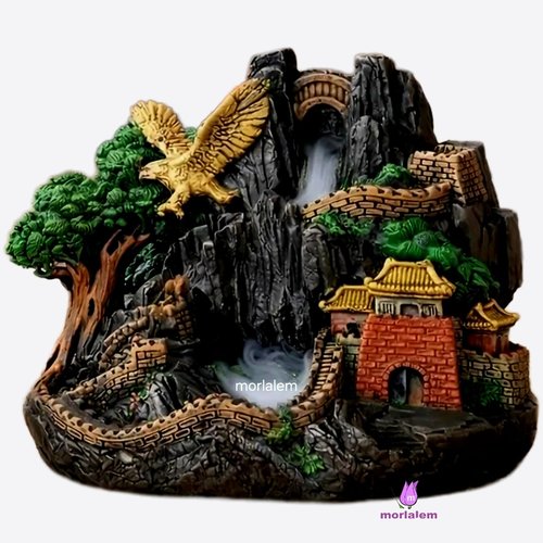 Moule silicone brûleur encens montagne murail de chine cascade porte-encens pour plâtre ciment résine polyester k1554
