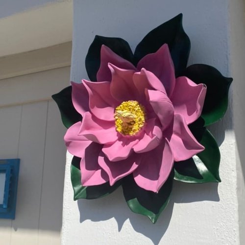 Moule silicone grande fleur 3d, lotus 35cm pour plâtre résine polyester ciment savon cire k1584