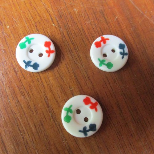 3 boutons fantaisie