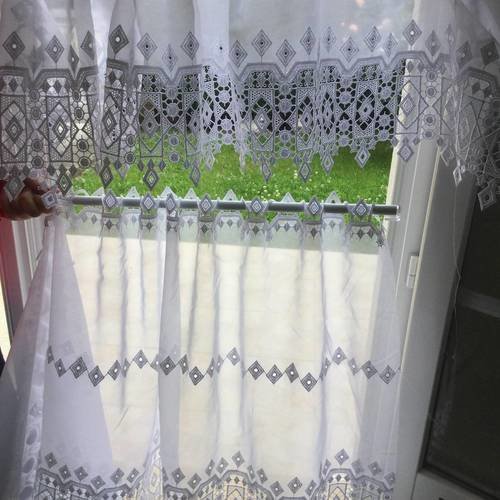 Brise bise rideaux avec dentelle guipure blanc 