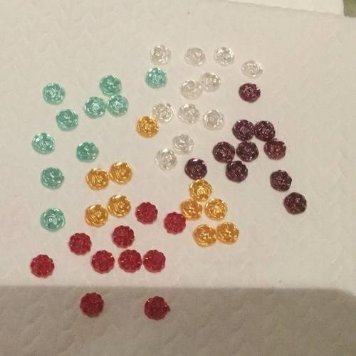 Demi perle de 12 mm acrylique avec 5 couleurs lot de 50 pieces 