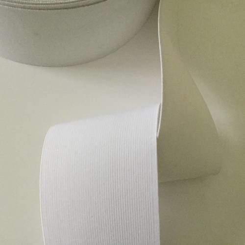 Ruban elastique de 8 cm de largeur couleur blanc 