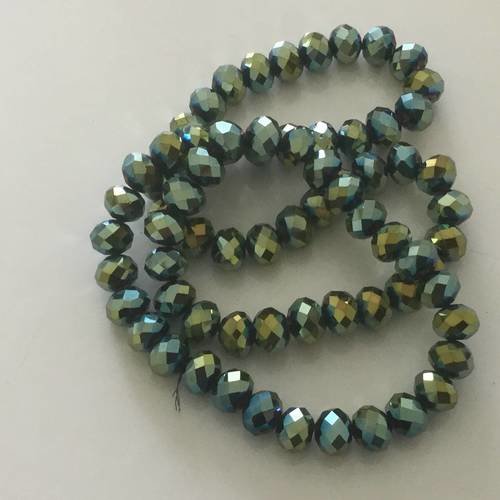 Perle en cristal de 8 mm a facette 8 mm couleur vert ab 
