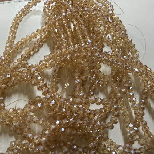 Perle en cristal 4 mm à facette en lot 120 piece environ couleur doré