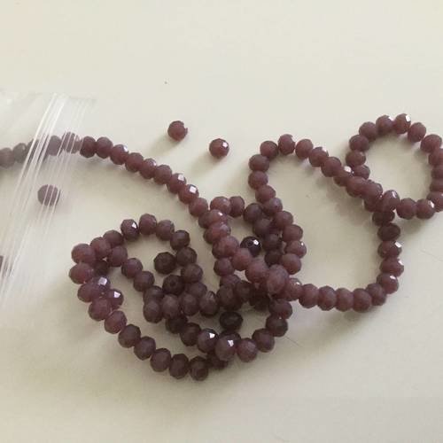 Perle en cristal 4 mm à facette en lot 145 piece environ couleur prune 