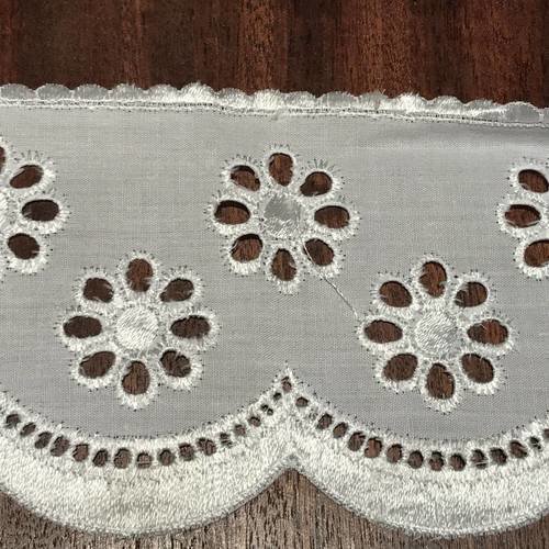 Dentelle broderie anglaise blanche 6 cm largeur 