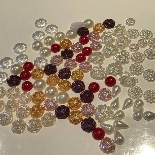 Lot de 100 demi perle de 10 couleur taille 10-12 mm 
