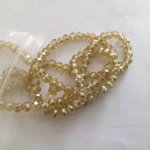 Perle en cristal a facette 4 mm couleur  jaune 