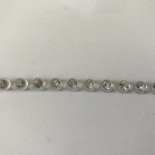 Galon de strass en cristal de 5 mm base transparent 