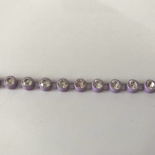 Galon de strass en cristal de 5 mm base violet 