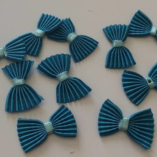 Noeud de papillon plissé 3*2 cm couleur bleu turquoise 