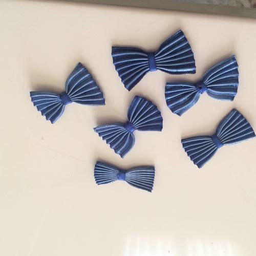 Noeud de papillon plissé 3*2 cm couleur bleu