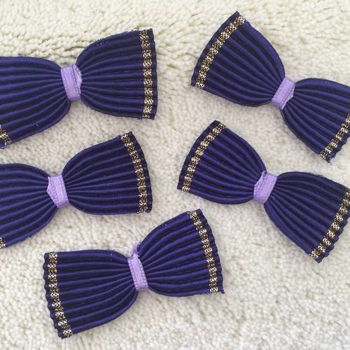 5 noeud de papillon plissé 5,5 *2,5 cm couleur violet bleu 