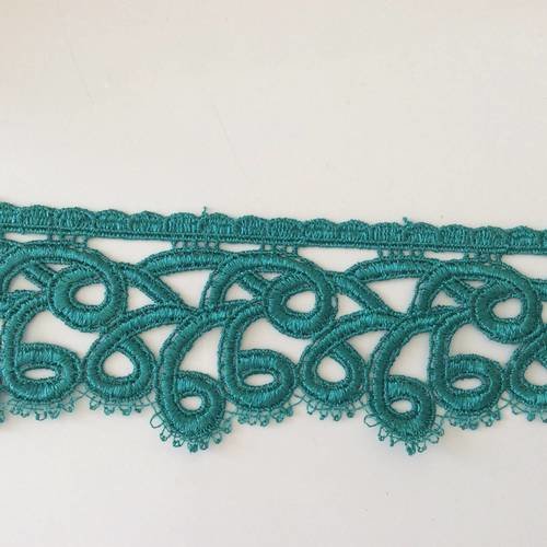 Dentelle vert en guipure vert de 6 cm largeur 