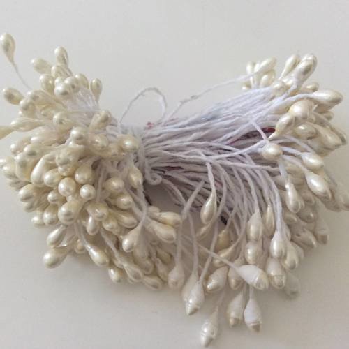 Lot de 100 pistils  5,5 cm tete de 3 mm blanc cassé 