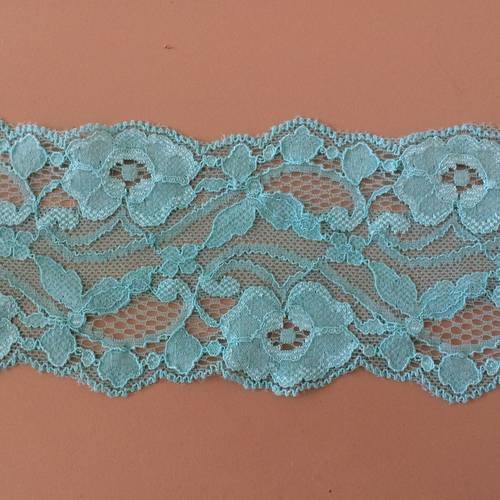 Dentelle elasthane de 8 cm en largeur couleur vert d eau