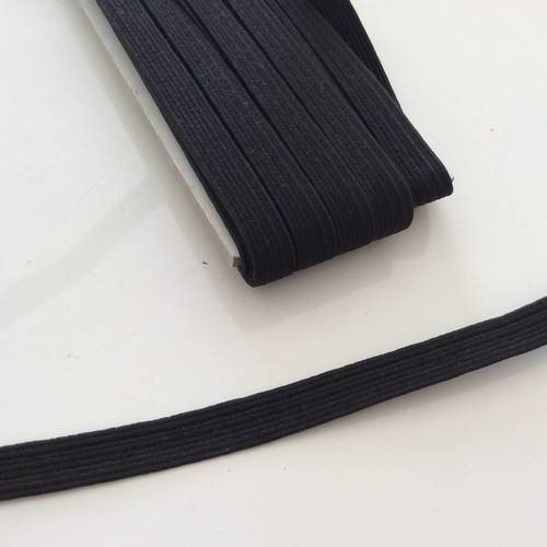 Ruban elastique noir 6 à 7 mm de largeur bon qualite
