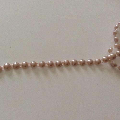 Ruban demi perle acrilique de 6 mm couleur taupe 