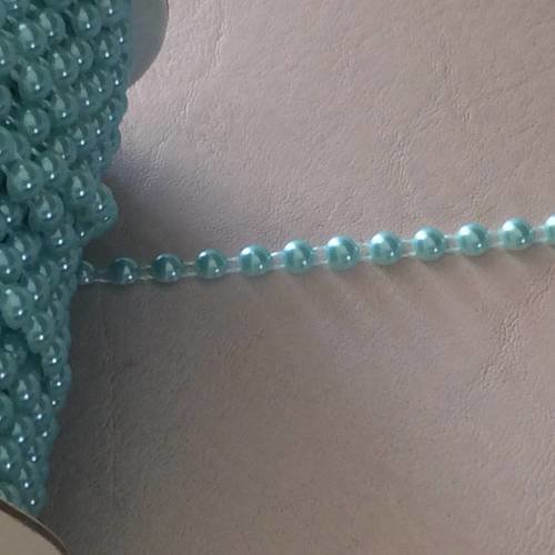 Ruban demi perle acrilique de 6 mm vert d eau 