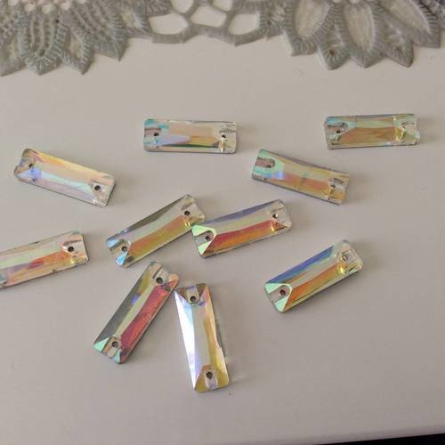 Strass en cristal ab de 7*21 mm en lot de 10 piece a coudre 