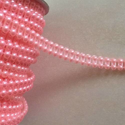 Ruban de perle 9mm de largeur a coudre au milieu ou coller rose 