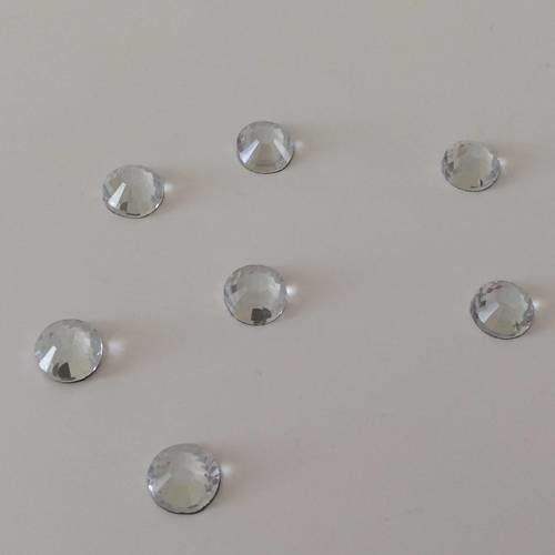 Strass hotfix en cristal de 7 mm couleur argent 