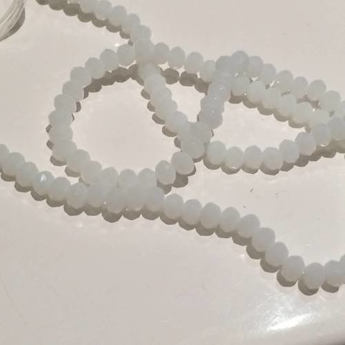 Perle en cristal a facette de 3 mm blanc opaque 