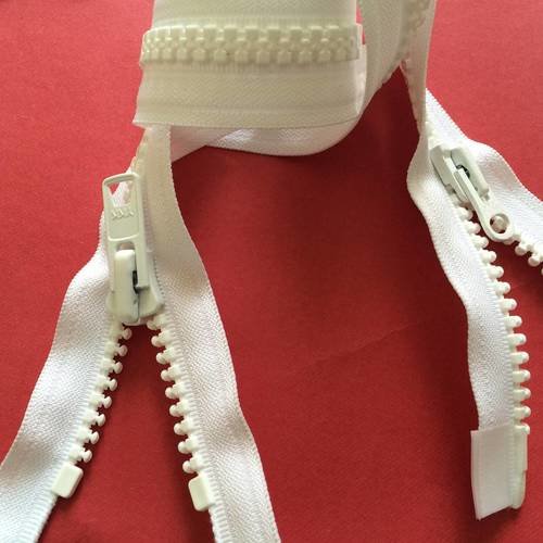 Fermeture separable et ouvrable des 2 côtés 70 cm de long blanche 