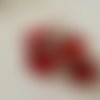 Bouton acrylique a coudre en lot de 4 pièce 14*10 mm rouge 