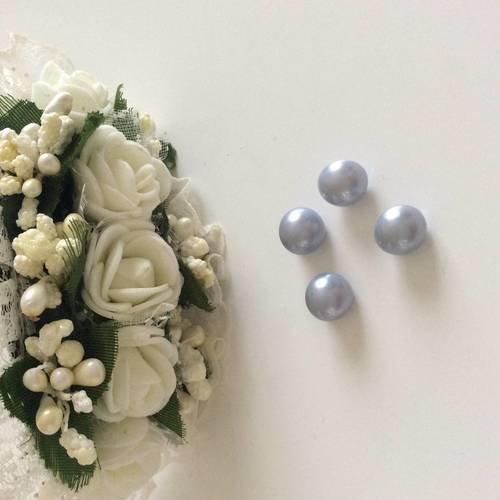 Bouton couleur gris de 8 mm environ comme des perles 