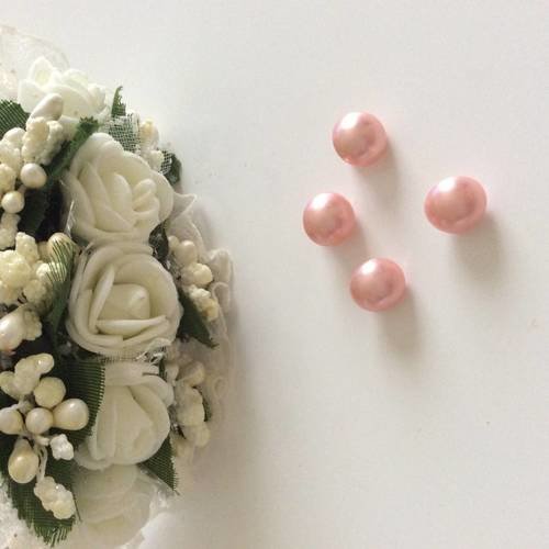 8 mm 10 Roses blanches comme Cabochon