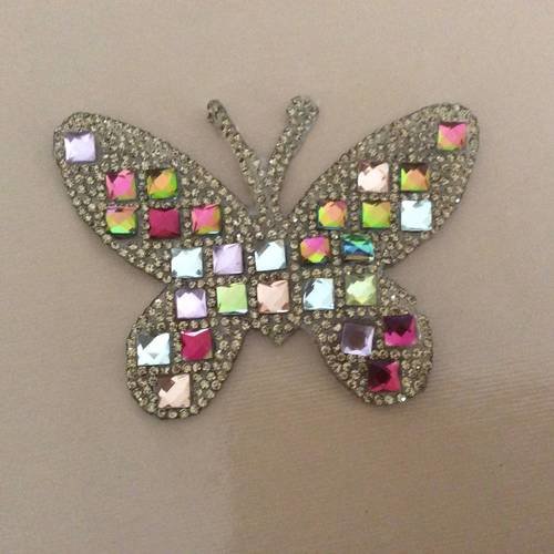 Appliques de strass 8*6 cm papillon a coller au fer a repasser 