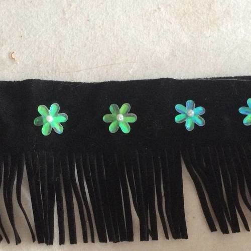 Frange en matiere velouteux  de 5,5 cm couleur noir 
